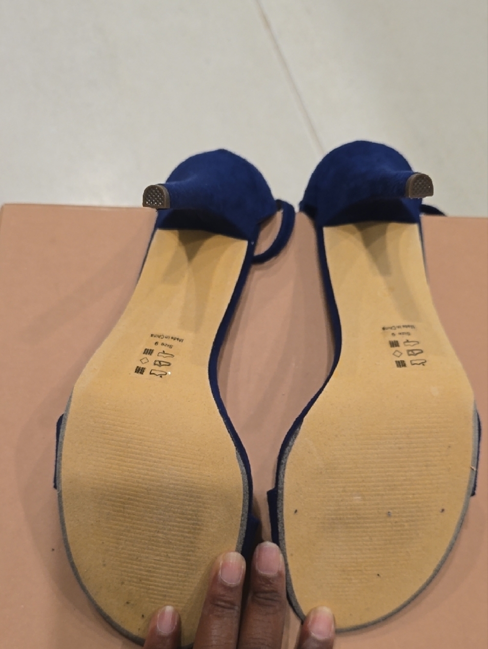 Michael Antonio Royal Blue Suede Ankle-Strap Heels-New - Picture 6 of 9